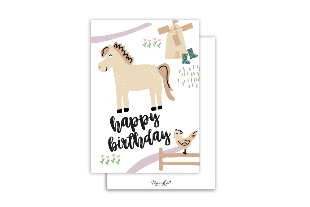 Kaart | Happy birthday Paard